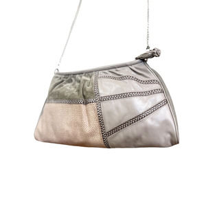 Vintage Bespoke OOAK 1980's Patchwork Leather/Suede Clutch Handbag Crossbody